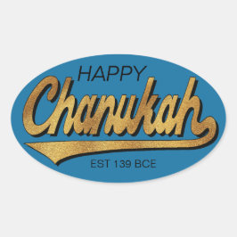 Adesivo Oval Chanukah/Hanukkah Retro Stickers OVAL