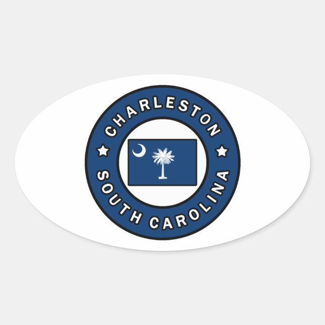 Adesivo Oval Charleston Carolina do Sul (Frente)