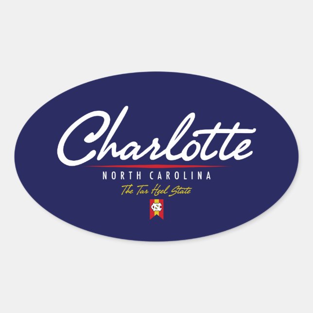 Adesivo Oval Charlotte Script (Frente)
