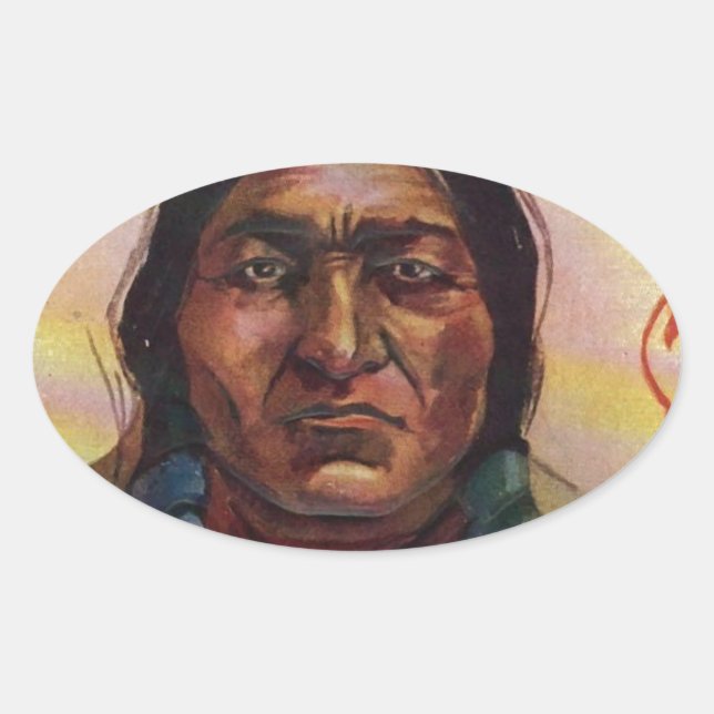 Adesivo Oval Chefe Sitting Bull (Frente)