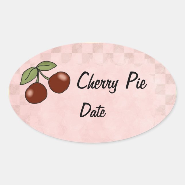 Adesivo Oval Cherry Kitchen Lables (Frente)