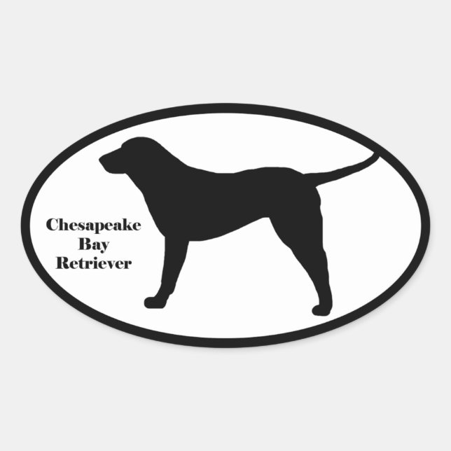 Adesivo Oval Chesapeake Bay Retriever SIlhouette (Frente)