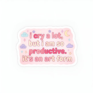 Adesivo Oval choro muito, mas sou tão produtivo... pastel fofo