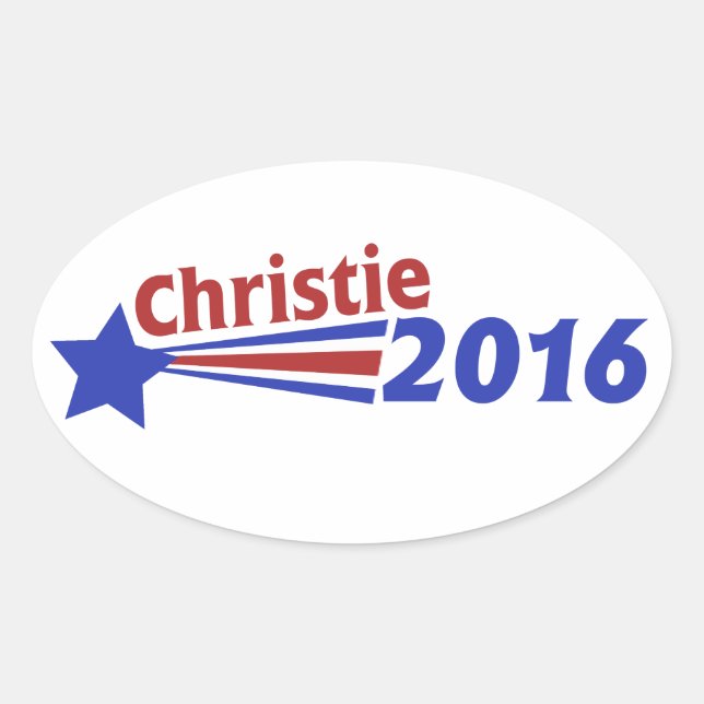 Adesivo Oval Chris Christie 2016 (Frente)