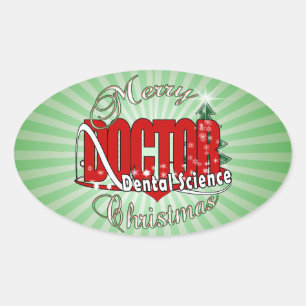 Adesivo Oval Ciência dentária do NATAL