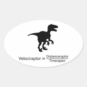 Adesivo Oval ciência engraçada velociraptor