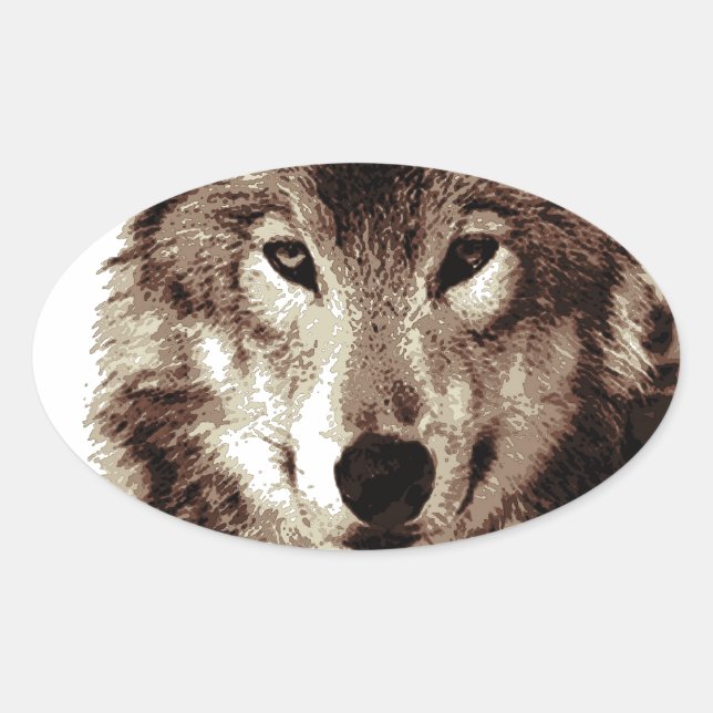 Adesivo Oval Cinza Wolf (Frente)