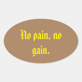 Adesivo Oval Citações de Motivação GYM E Castanho Claro