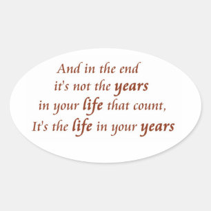 Adesivo Oval Citações inspiradoras e afirmações de novidade