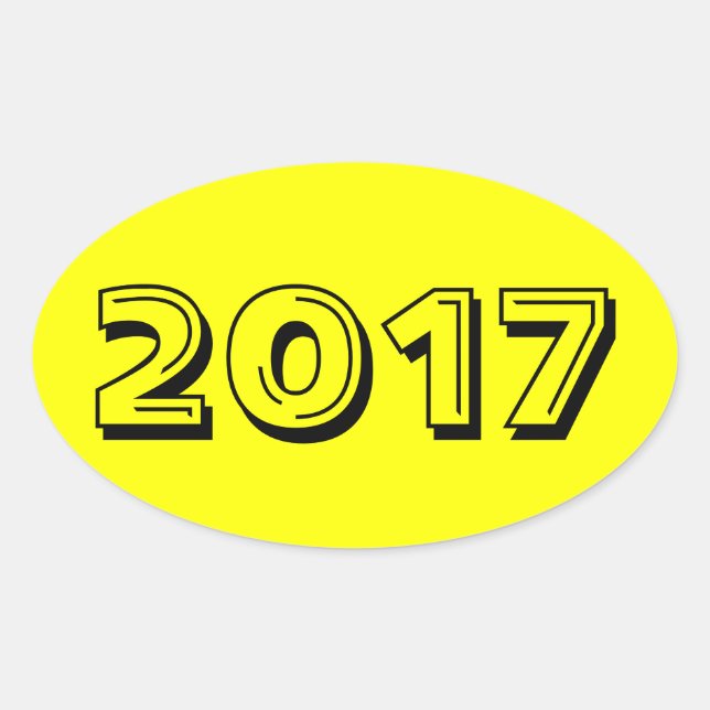 Adesivo Oval Classe de 2017 Yellow Oval Sticker by Janz (Frente)