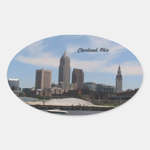 Adesivo Oval Cleveland Ohio Centro Sticker