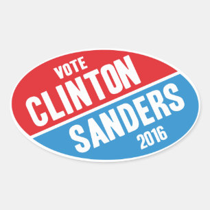Adesivo Oval Clinton Sanders