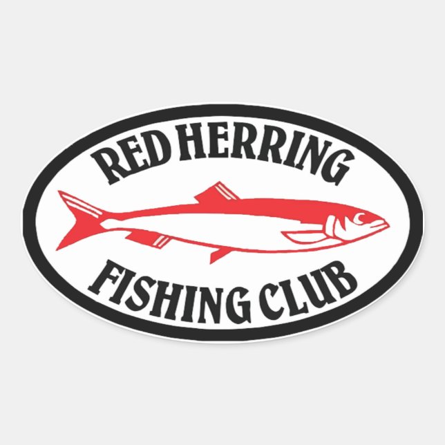 Adesivo Oval Clube de Pesca Red Herring (Frente)