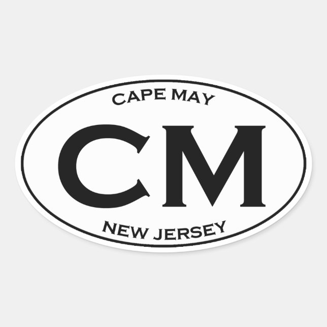 Adesivo Oval CM - Logotipo Oval Cape May New Jersey (Frente)
