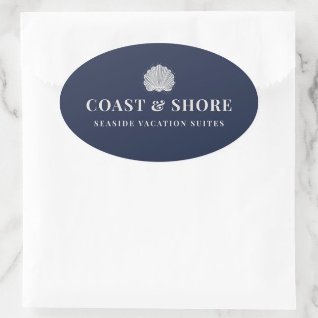 Adesivo Oval Coastal Seashell Brand Logo (Bolsa)