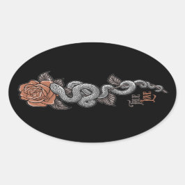 Adesivo Oval COBRA TRUE LOVE no Rosa