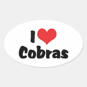 Adesivo Oval Cobras Coração que Eu Amo