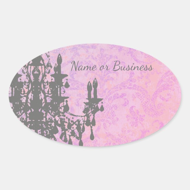 Adesivo Oval Coco Chandelier - ALTERAR COR / FORMA / TAMANHO (Frente)