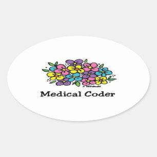 Adesivo Oval Codificador médico Blooms2