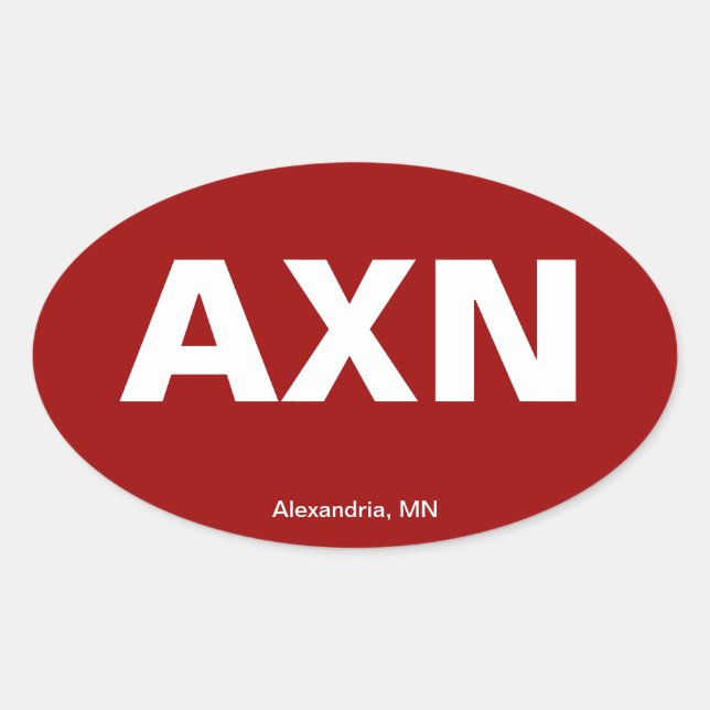 Adesivo Oval Código do Aeroporto - Alexandria, Minnesota (Frente)