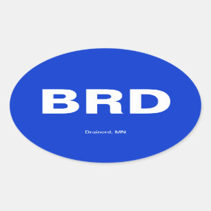 Adesivo Oval Código do aeroporto - Brainerd, Minnesota
