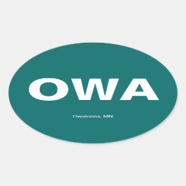 Adesivo Oval Código do Aeroporto - Owatonna, Minnesota