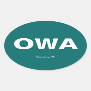 Adesivo Oval Código do aeroporto - Owatonna, Minnesota
