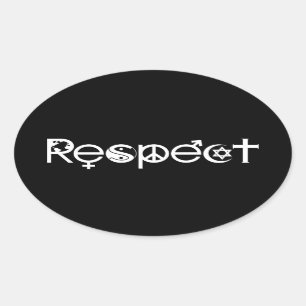 Adesivo Oval Coexistir com respeito - bondade e tolerância à 