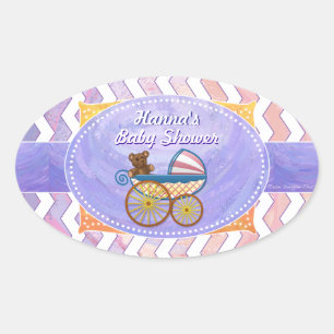 Adesivo Oval Coisas de bebê rosa e fedorento