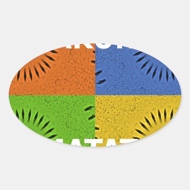 Adesivo Oval Colagem Coletiva Coletiva de Pop e Mensagem "Hakun (Frente)