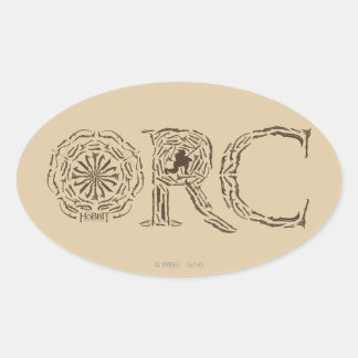 Adesivo Oval Colagem de Armas Orc