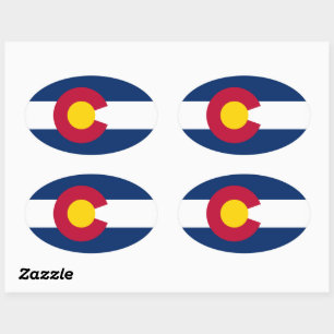 Adesivo Oval Colorado: Bandeira do Estado do Centenário dos EUA
