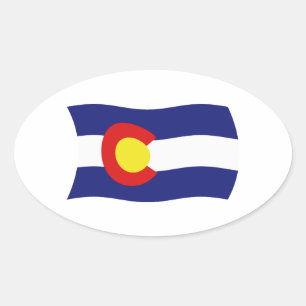 Adesivo Oval Colorado Flag Sticker