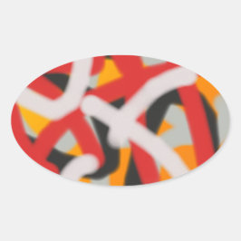 Adesivo Oval colorida 0748 abstrato art