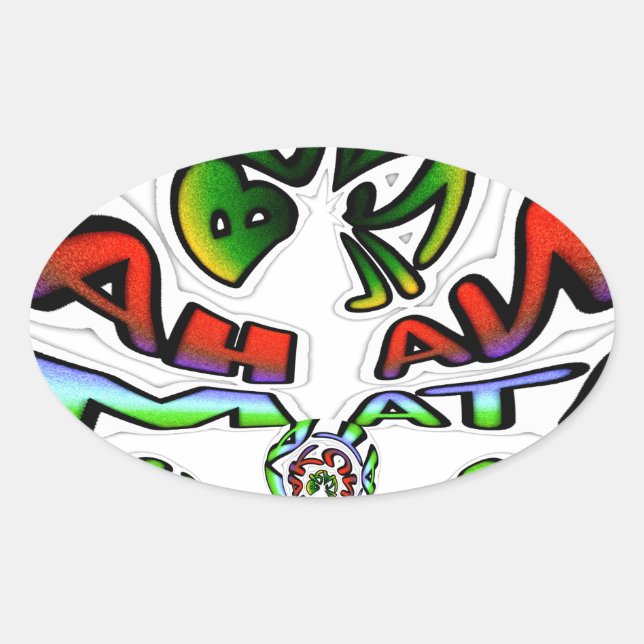 Adesivo Oval Colorida Hakuna Matata Grafite Art (Frente)