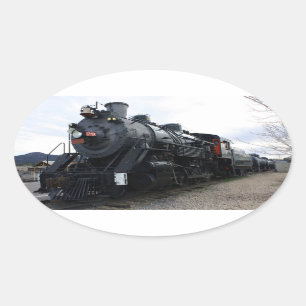 Adesivo Oval Comboio Vintage Railroad Steam