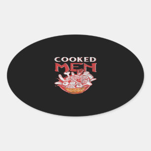 Adesivo Oval Comida Japonesa Ramen Pun Humor Cozido Gift