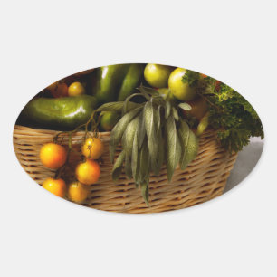 Adesivo Oval Comida - vegetariano - conselho prudente