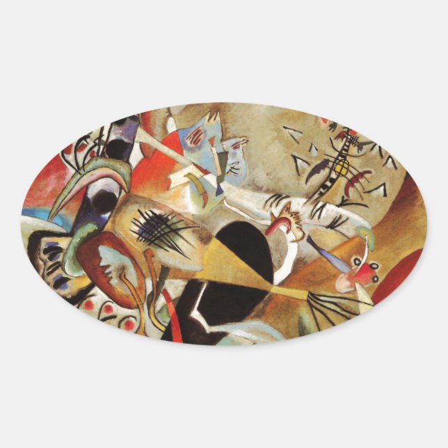 Adesivo Oval Composição Abstrato de Kandinsky (Frente)