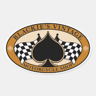 Adesivo Oval Compro de motocicletas Vintage de Blackie