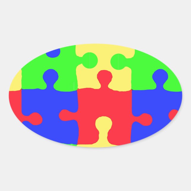 Adesivo Oval Consciência do Autismo (Frente)