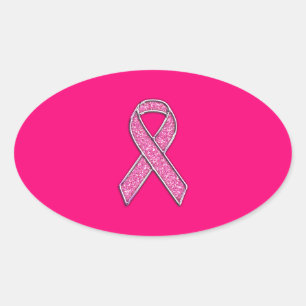 Adesivo Oval Consciência vibrante da fita do rosa do estilo do