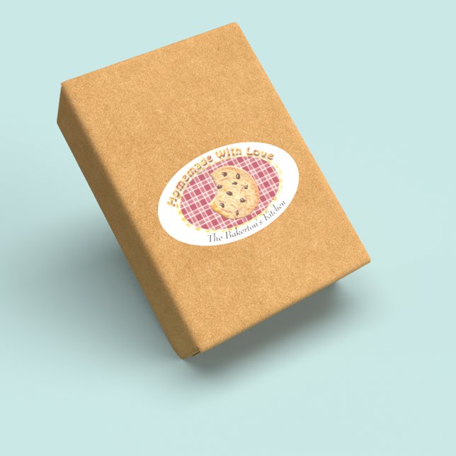 Adesivo Oval Cookies Homemade Com Amor (Criador carregado)