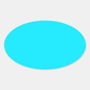 Adesivo Oval Cor Azul Céu Ciano Personalize Isto