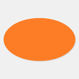 Adesivo Oval Cor Simples de Laranja de Segurança