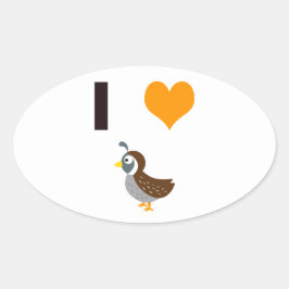 Adesivo Oval Coração codorniz