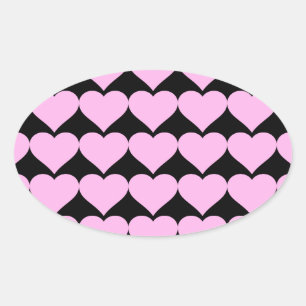 Adesivo Oval Corações Rosa, Amor Incondicional_