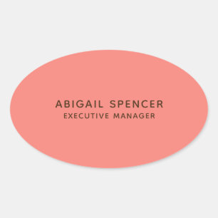 Adesivo Oval Coral Profissional Clássico Moderno, Rosa