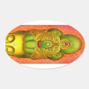 Adesivo Oval Coroa de Kuan Yin da deusa