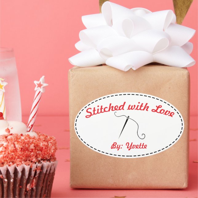 Adesivo Oval Cortado com Amor (Festa)